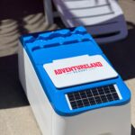 Water park cabana highlighting LounGenie smart amenity features