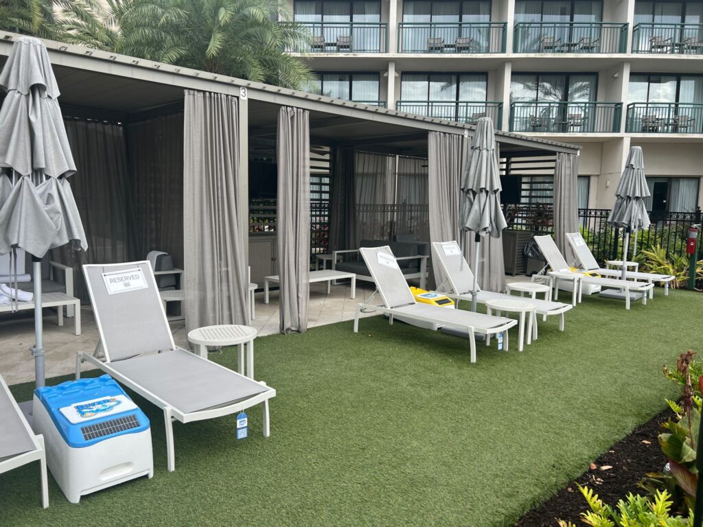 LounGenie unit installed at premium poolside seating