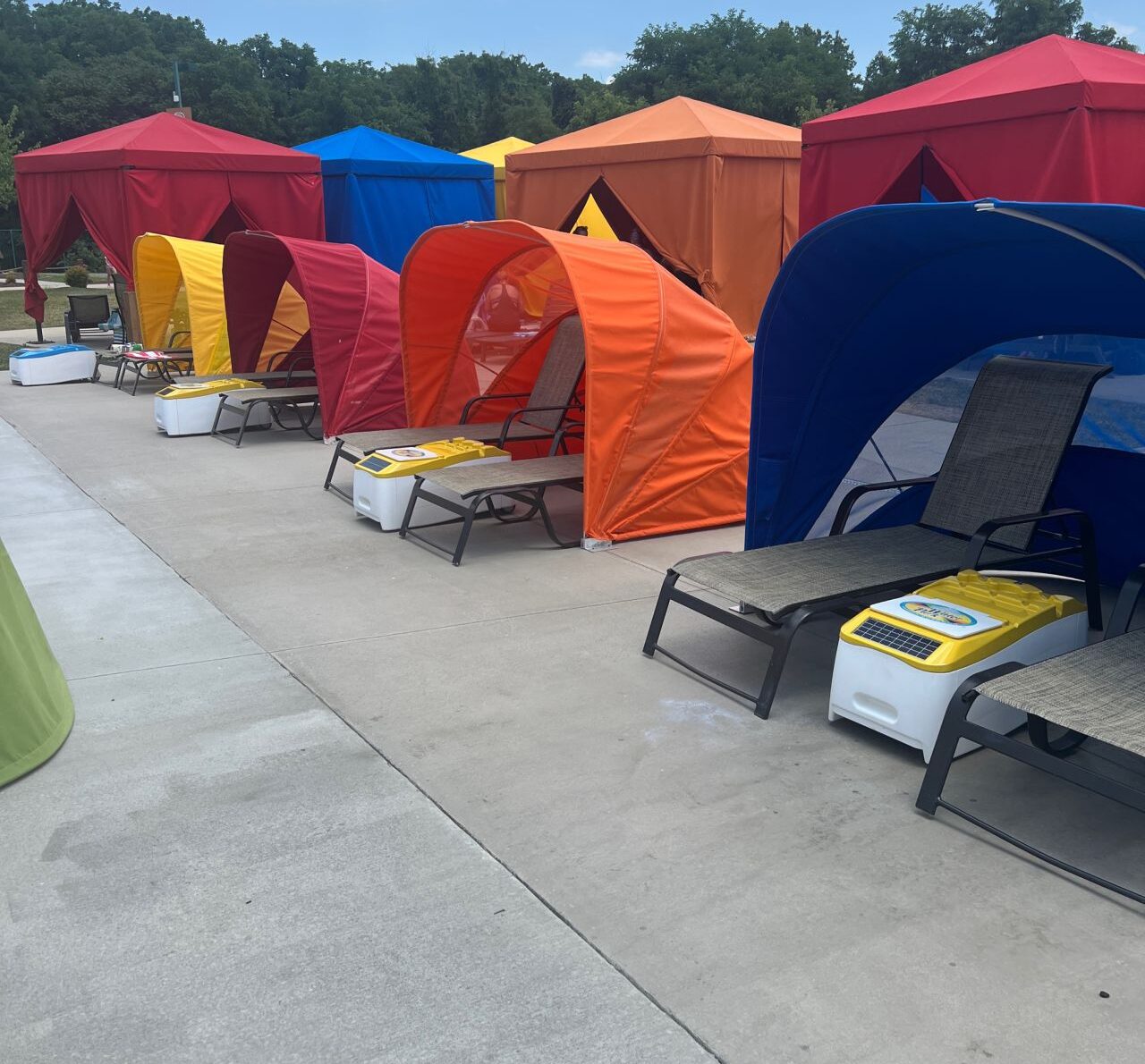 LounGenie in-cabana unit at water park poolside