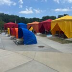 LounGenie amenity unit in water park VIP cabana