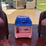 LounGenie unit inside theme park premium rental cabana