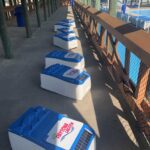 LounGenie unit providing safe and charging in water park cabana