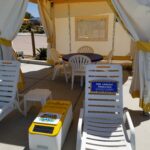 Water park cabana equipped with LounGenie smart system
