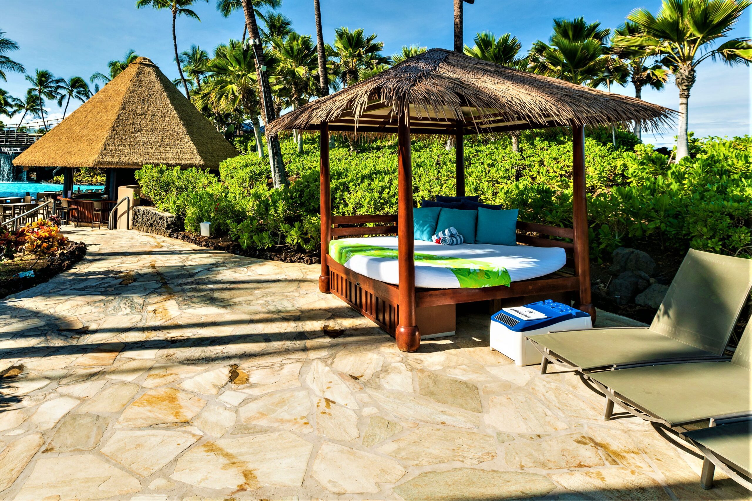 Pool Safe Inc commercial hospitality manufacturer — LounGenie amenity unit at Hilton Waikoloa Village resort