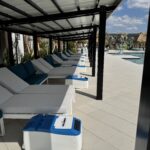 Resort cabana interior with LounGenie smart unit