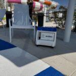 LounGenie smart cabana unit installed in luxury resort cabana