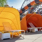 LounGenie cabana unit at water park entertainment venue