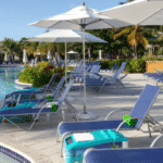 Resort cabana with LounGenie smart unit installation