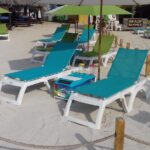 Interior view of cabana with LounGenie amenity unit