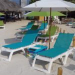 Luxury cabana with LounGenie poolside amenity unit