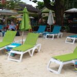 LounGenie amenity unit inside resort poolside cabana