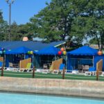 Water park premium cabana with LounGenie unit installed