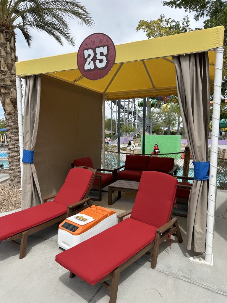LounGenie amenity unit installed at Cowabunga Bay Waterpark