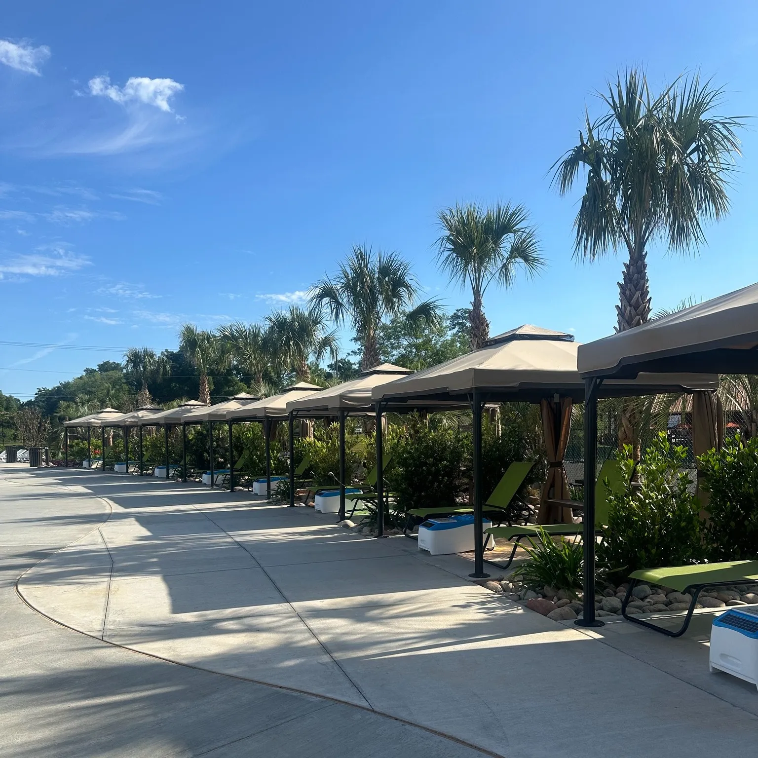 LounGenie cabana amenity unit installed at resort poolside