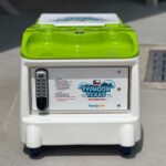 LounGenie amenity unit inside water park poolside cabana