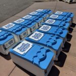 LounGenie amenity unit inside theme park poolside cabana