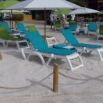 Resort poolside cabana with LounGenie amenities installed