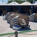 LounGenie amenity unit mounted in water park cabana