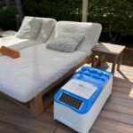 Resort pool cabana outfitted with LounGenie unit