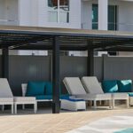 Resort poolside cabana with LounGenie in-unit amenities