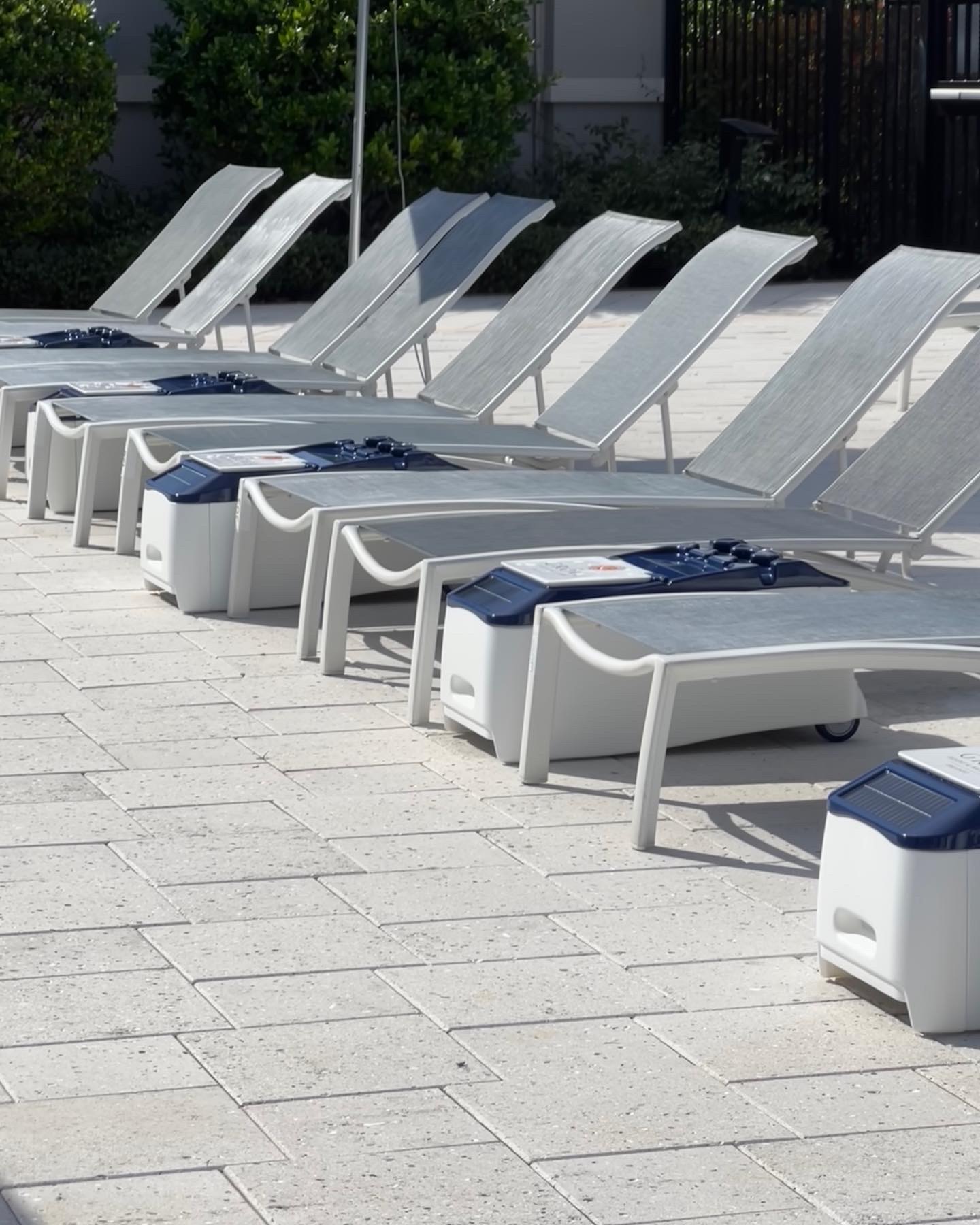 The Grove Resort poolside cabana equipped with LounGenie amenity unit